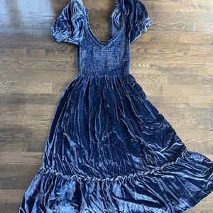 hill house home louisa nap dress- navy velvet- XS